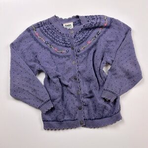 Vintage Northern Reflections Embroidered Purple Sweater with Floral Detail